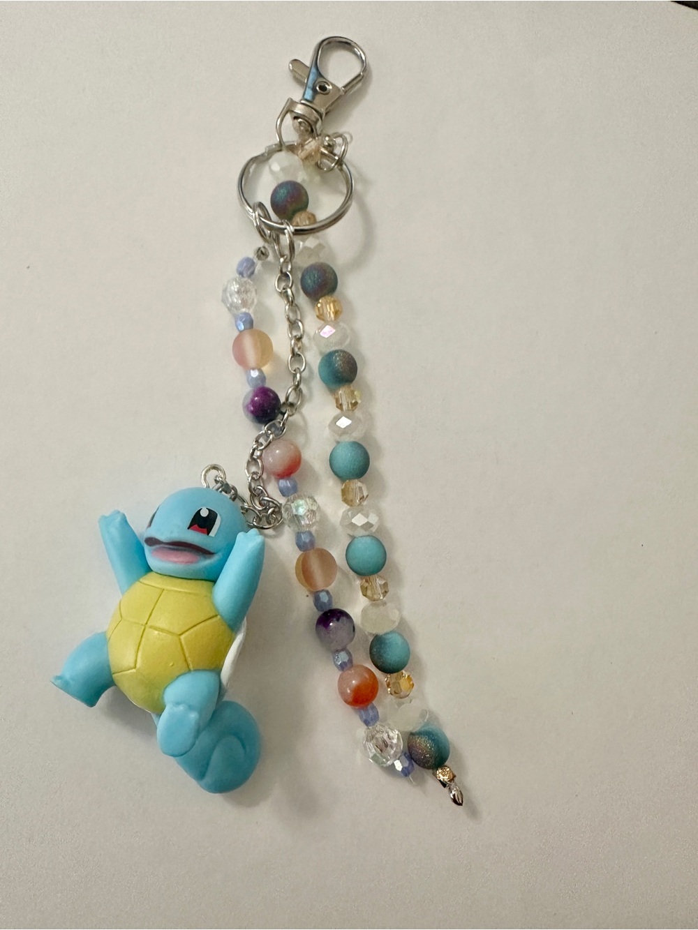 Pokemon Blue Squirtle Bead Keychain Charm for Kids